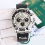 Better Factory BT Rolex Daytona 116519LN Cal.4130 Watch Gray Dial OysterFlex Rubber Strap Superclone